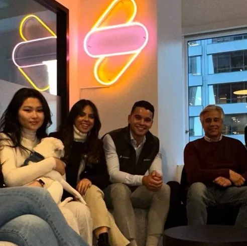 Team gathering at the office